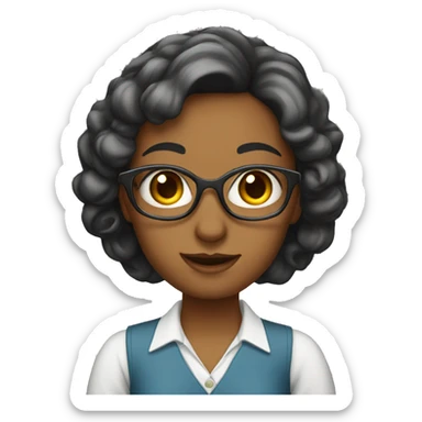 Cute and pretty teacher sticker