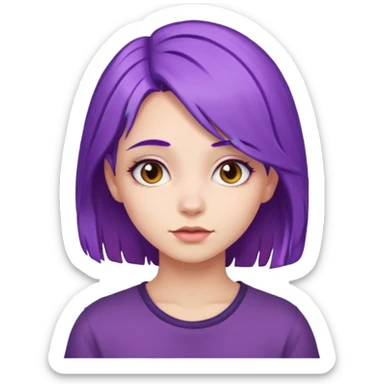 girl with purple hair sticker