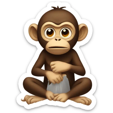 Angry monkey with pile of salt  sticker