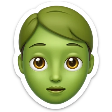 olive with face sticker