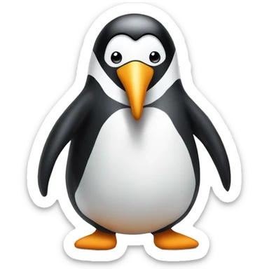 A pinguin giving a kiss in gym clothes sticker