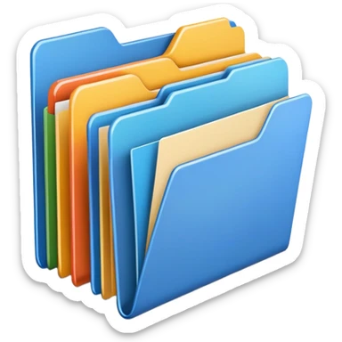 Desktop application folder structure with nested folders and files sticker