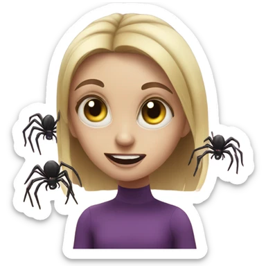 Spider with girl scary sticker