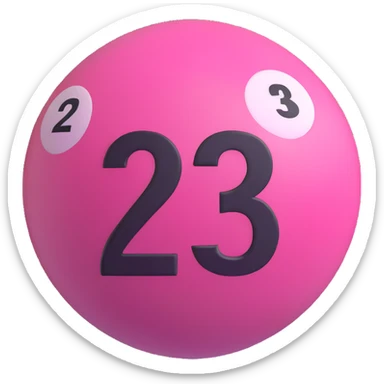 pink billiard ball with the number 23 sticker