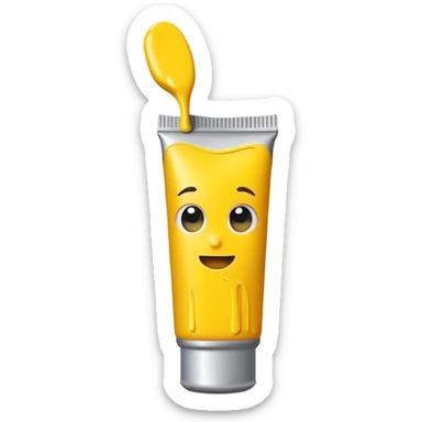 a tube of yellow paint sticker