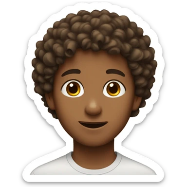 A boy with brown curly hair and big brown eyes  sticker