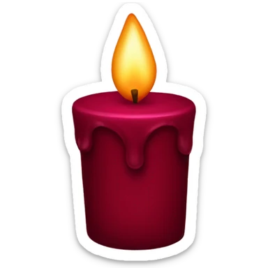 Dark red velvet candle sticker