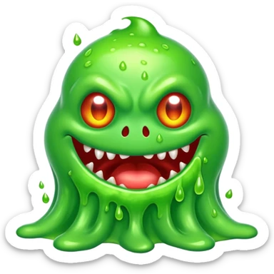 Slime monster. scary sinister. slime attacks sticker