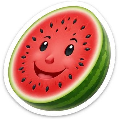 watermelon smile hAlf slice sticker