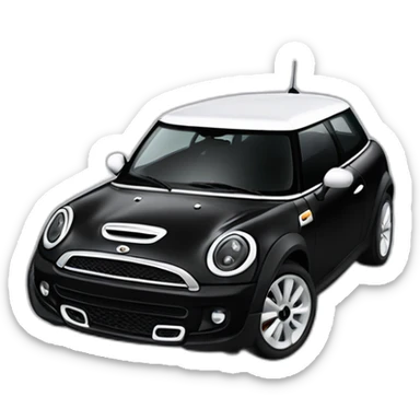 Mini Cooper s f56 noire de derrière avec le toit blanc sticker