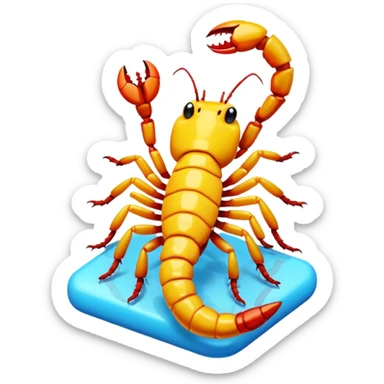 A 3D cartoon candy with a small scorpion inside, bright colors, clear reflection, realistic Memoji-style. sticker