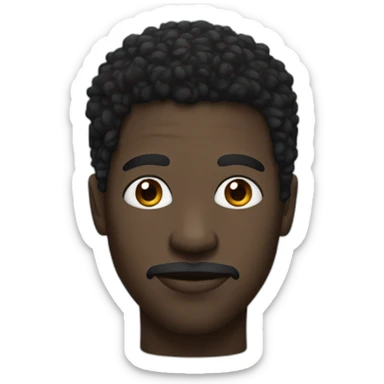 A black man with black eyes and a big nose and semiafro sticker