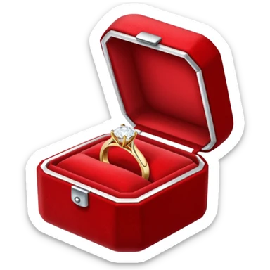 Diamond wedding ring in red box emoji sticker