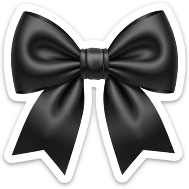 black ribbon bow sticker