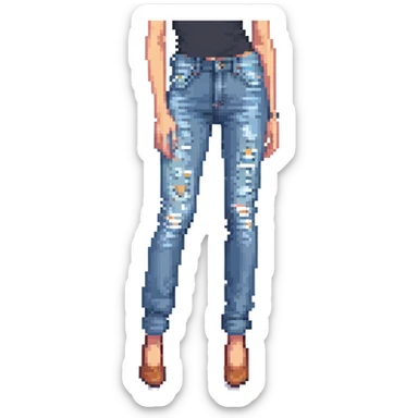 a pair of jeans in the style of iOS clothing stickers sticker