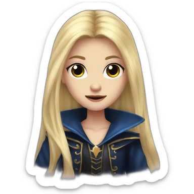 long-hair blond femboy gothic sorcerer magician sticker