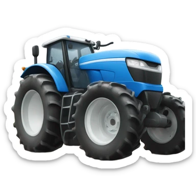 Blue and white tractor kicking football sticker