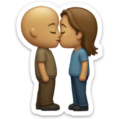 two people kissing sticker