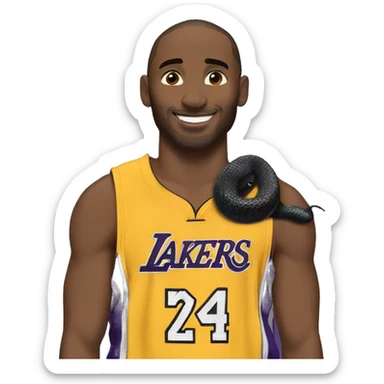 Kobe Bryant with black snake sticker