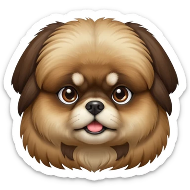 pekingese dog head  dark pekingese sticker