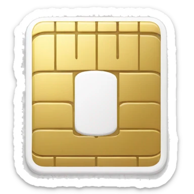 SIM Card white and gold less details sticker