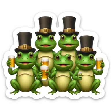 all the bufo drinking a beer sticker
