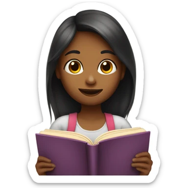 girl reading a book sticker