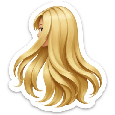 back view of long blonde hair sticker