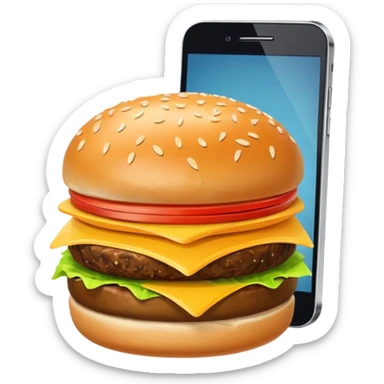hamburguer in a phone sticker