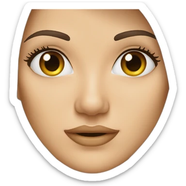 lady-long-straight-brown-hair-beautiful-eye-eyebrow sticker