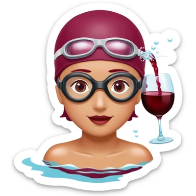 a swimmer swimming in a wine sticker