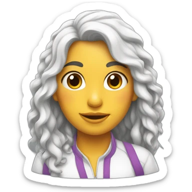 chica  blanca pelo recogido  sticker