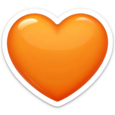 orange heart, simple and glossy sticker