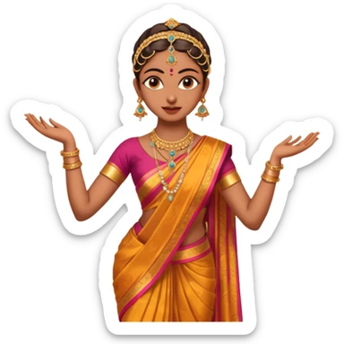 Bharatanatyam dancer in a full length dance pose sticker