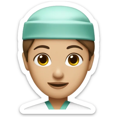 Brown haired female surgeon sticker
