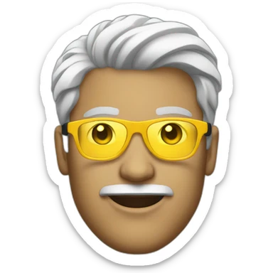WHITE entrepreneur with yellow tinted glasses and combed black hair  sticker