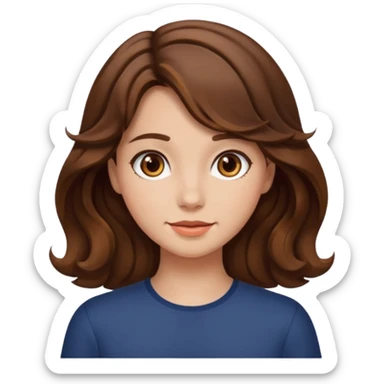 fille brune cheveux mi longs ondulés sticker