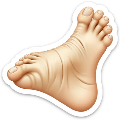 A foot with a super mad face sticker