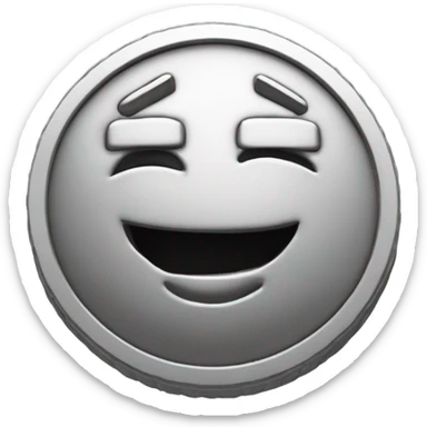 3D clay cute simple silver coin engraved with number 100 "no human's face" sticker