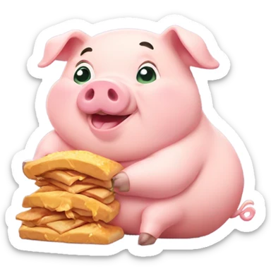 Greedy pig sticker