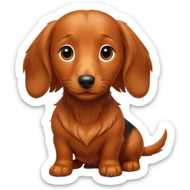 Mini longer haired dachshund with golden red hair sticker