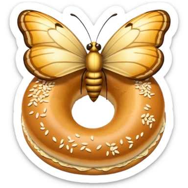 Butterfly bagel sticker