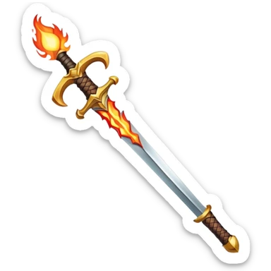 flaming sword  sticker