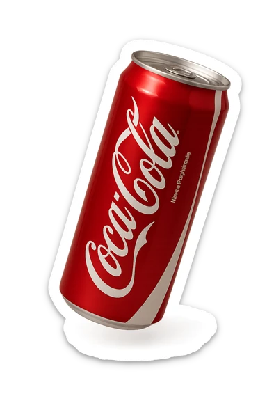 coca cola iperrealistica fluttua in aria sticker