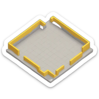 isometric square floor layout yellow lines perimeter sticker