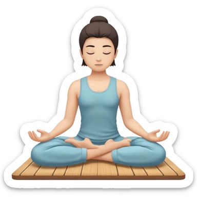 person in meditation pose on a stylized nail board sticker