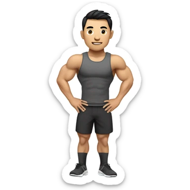 strong asian personal trainer sticker