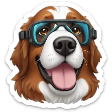 Bernese Mountain Dog wearing snorkel sticker