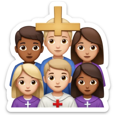 Kids with Holy Cross sticker