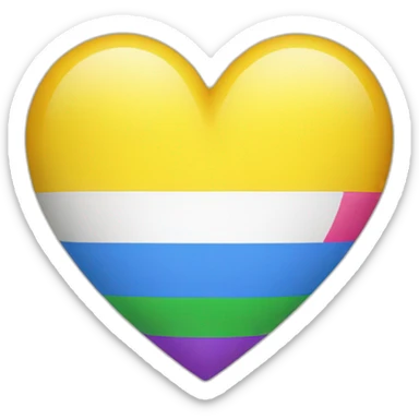 yellow heart with lgbt flag sticker